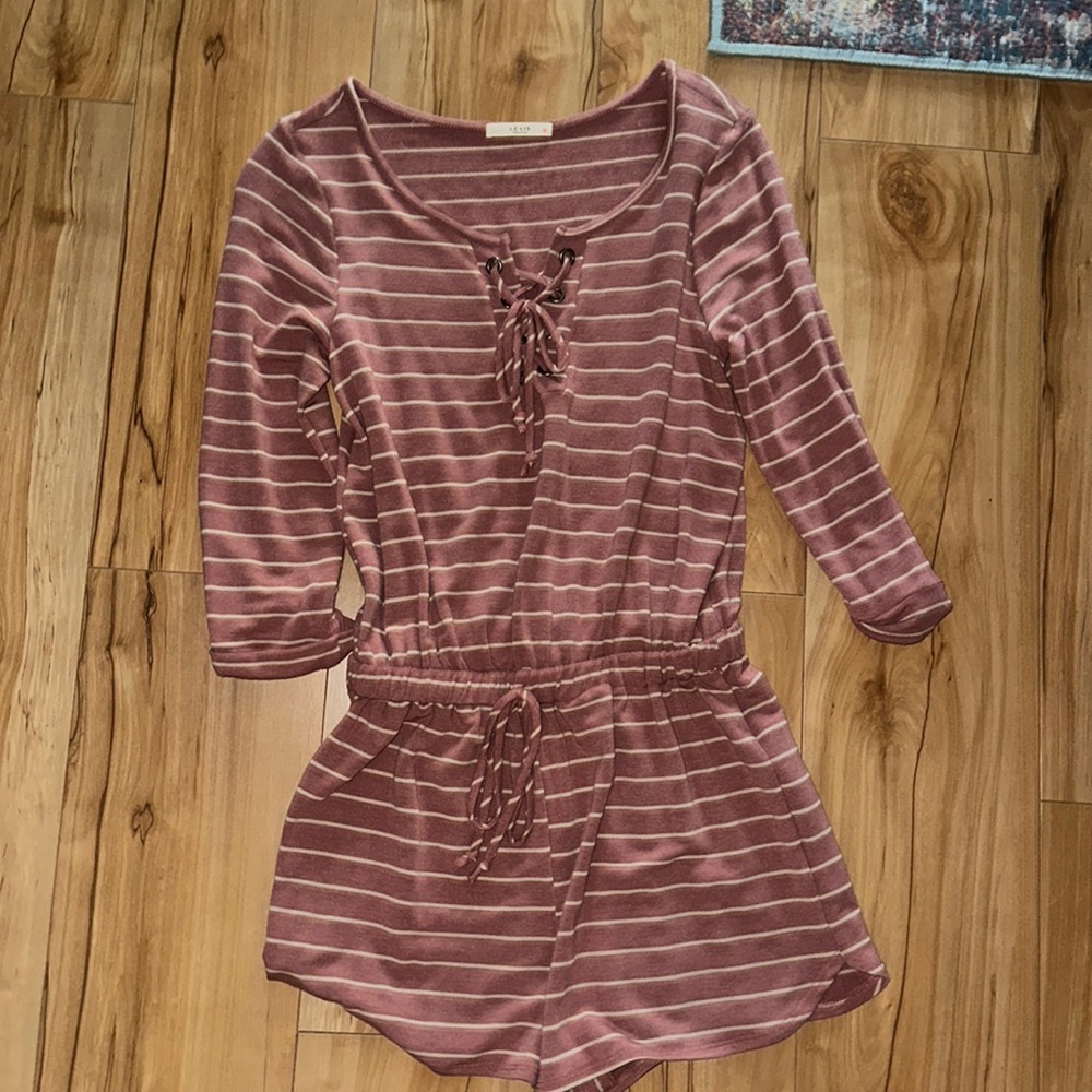 Blush Pink Long Sleeve Romper